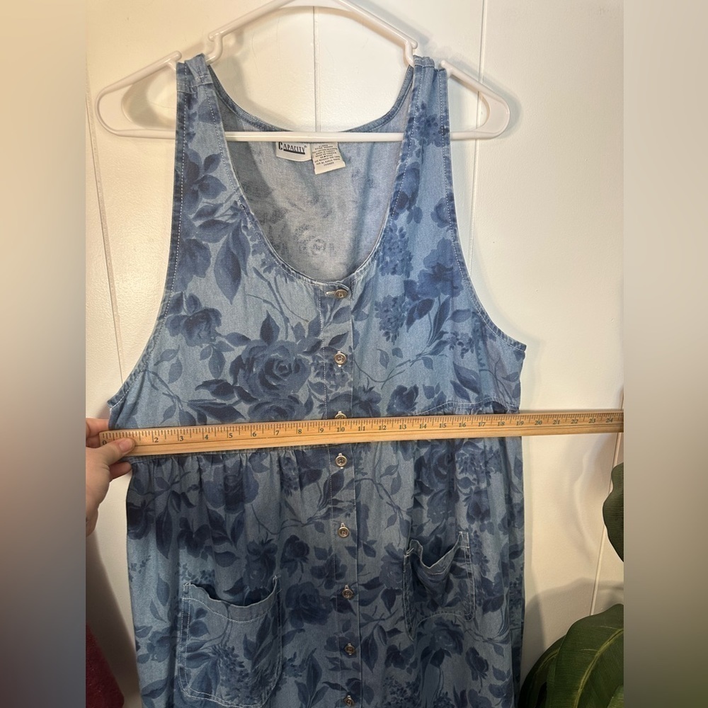 Capacity Women’s XL Denim Floral Dress - Picture 8 of 11